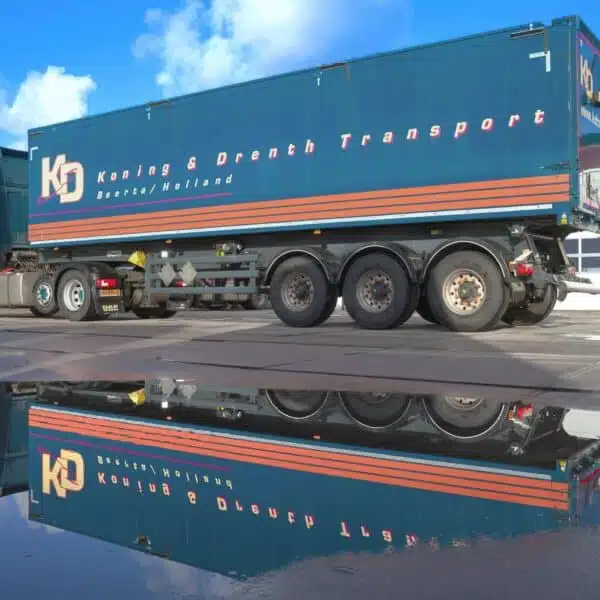 Vrachtwagen trailer Koning en Drenth
